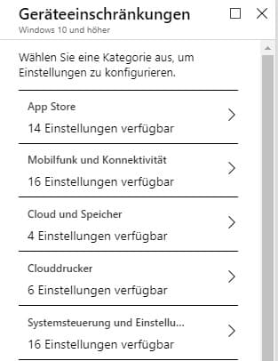 Microsoft Intune Geräteeinstellungen