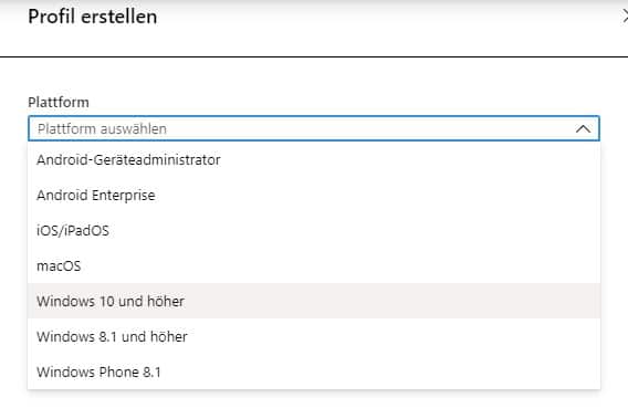 Microsoft Intune Profil
