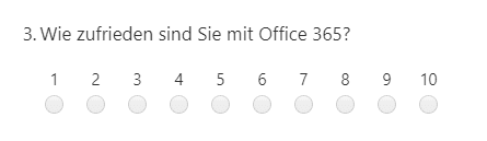 Bewertungsfeld Microsoft Forms