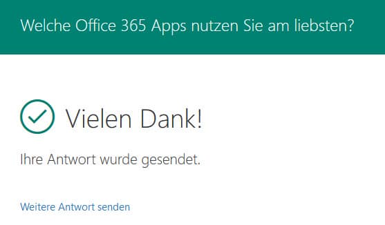 Erfolgreiches ausfüllen eines Formulars mit Microsoft Forms