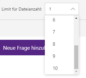 Limitierung der Dateianzahl in Microsoft Forms