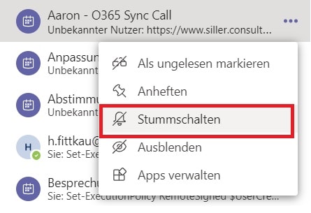Microsoft Teams Chat Stummschalten Microsoft Teams Chat Stummschalten