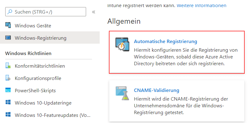 Automatische-Registrierung Automatische-Registrierung