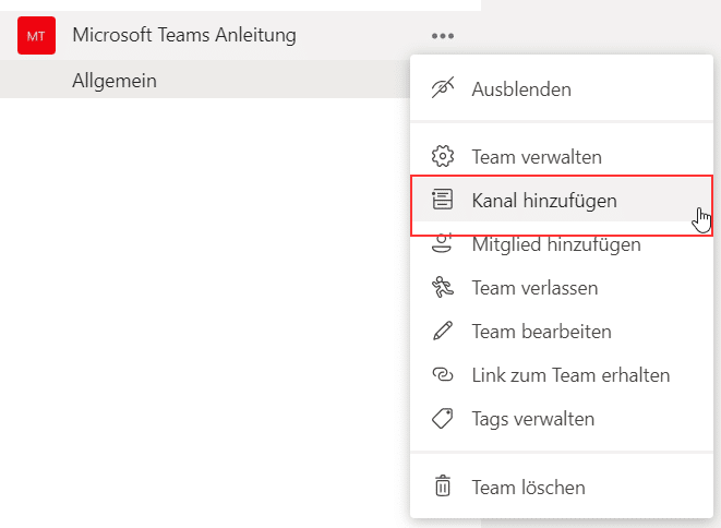 1.Einen-Teams-Kanal-erstellen