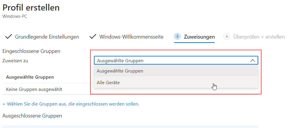 Profilzuweisung-Intune Profilzuweisung-Intune
