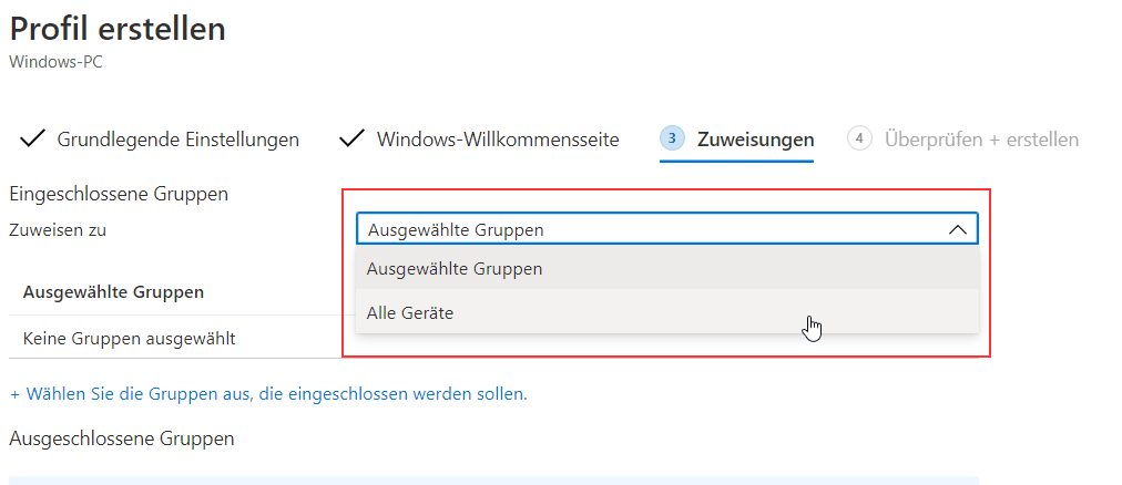 Profilzuweisung-Intune