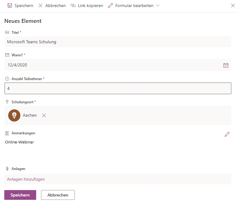 Neues-Element-Lists