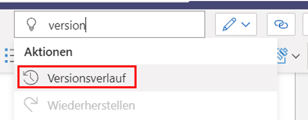 Versionsverlauf-Suchen