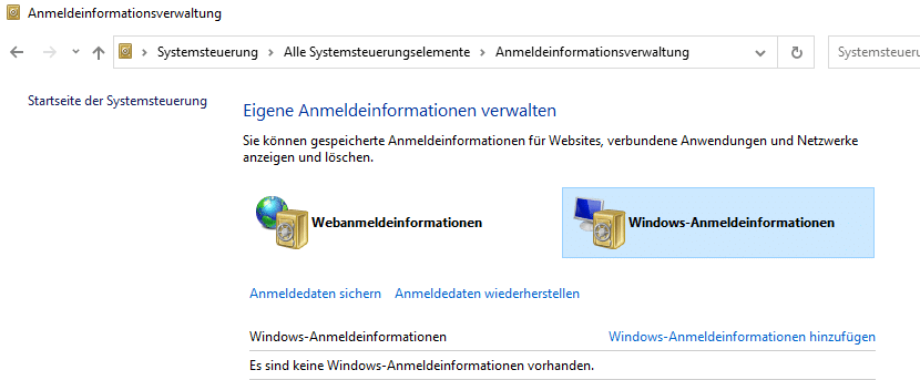 Anmeldeinformationsverwaltung-Microsoft-Teams