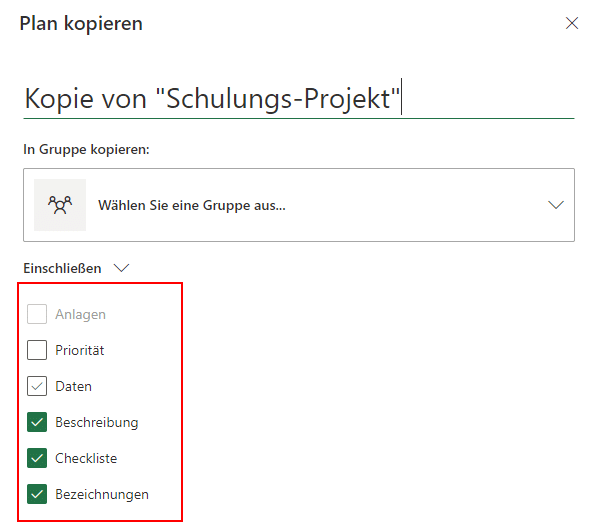 Kopieroptionen-Planner