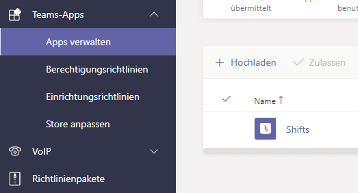 Microsoft Teams Schichten App Schichten-App-Teams-Admin-Center