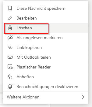 Microsoft Teams Chats Löschen
