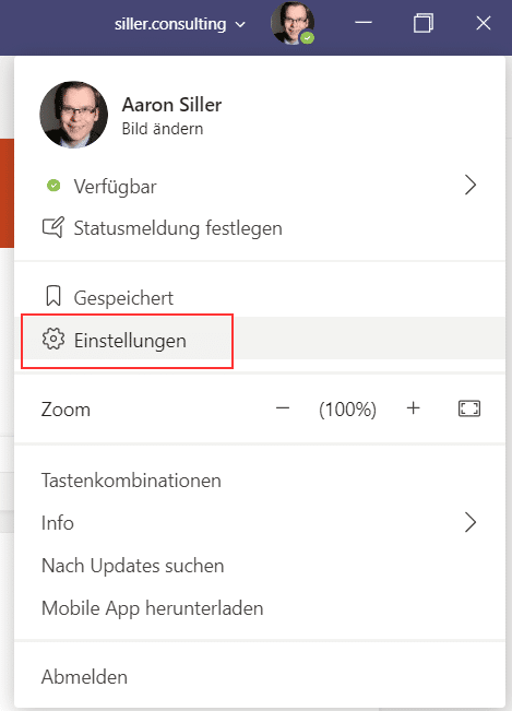 Teams-Einstellungen