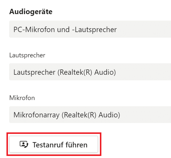 Microsoft Teams Testanruf Teams-Testanruf-starten