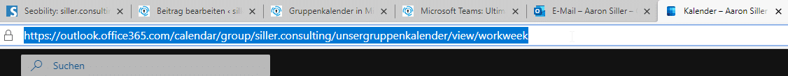 Gruppenkalender Microsoft Teams URL-Kopieren