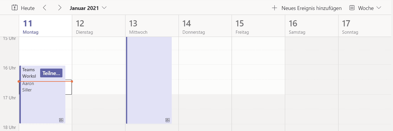 Wochenansicht-Teams