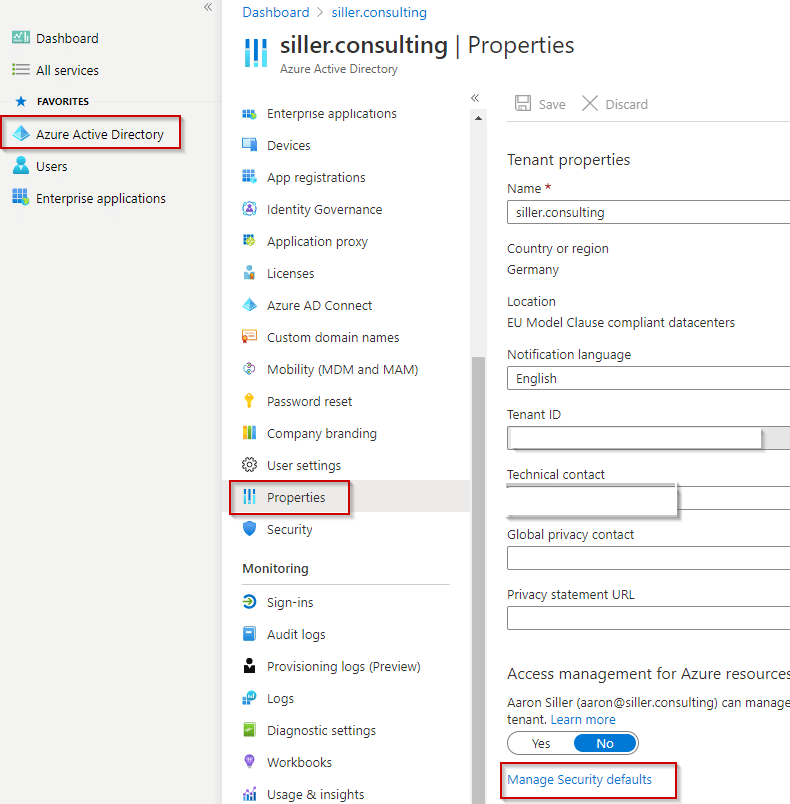 Security-Defaults-Azure-Portal