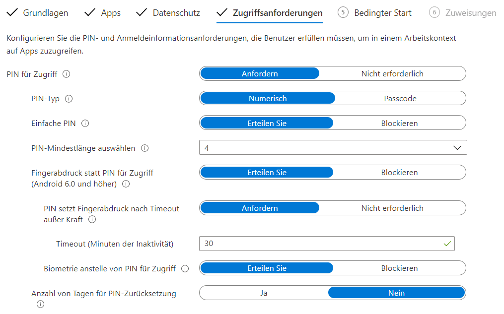 Zugriffsanforderungen-Apps-Intune