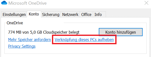 OneDrive-Konto-Verbindung-trennen