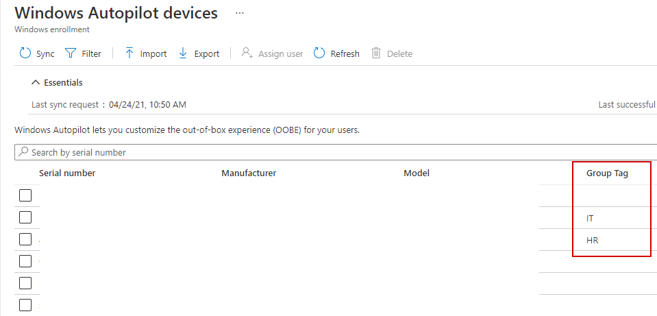 Intune - mehrere AutoPilot Profile verwenden Group-Tag-Intune