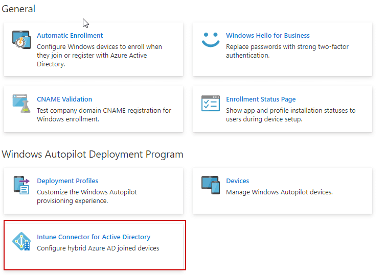 Einrichtung vom AutoPilot Hybrid Join Intune-Connector