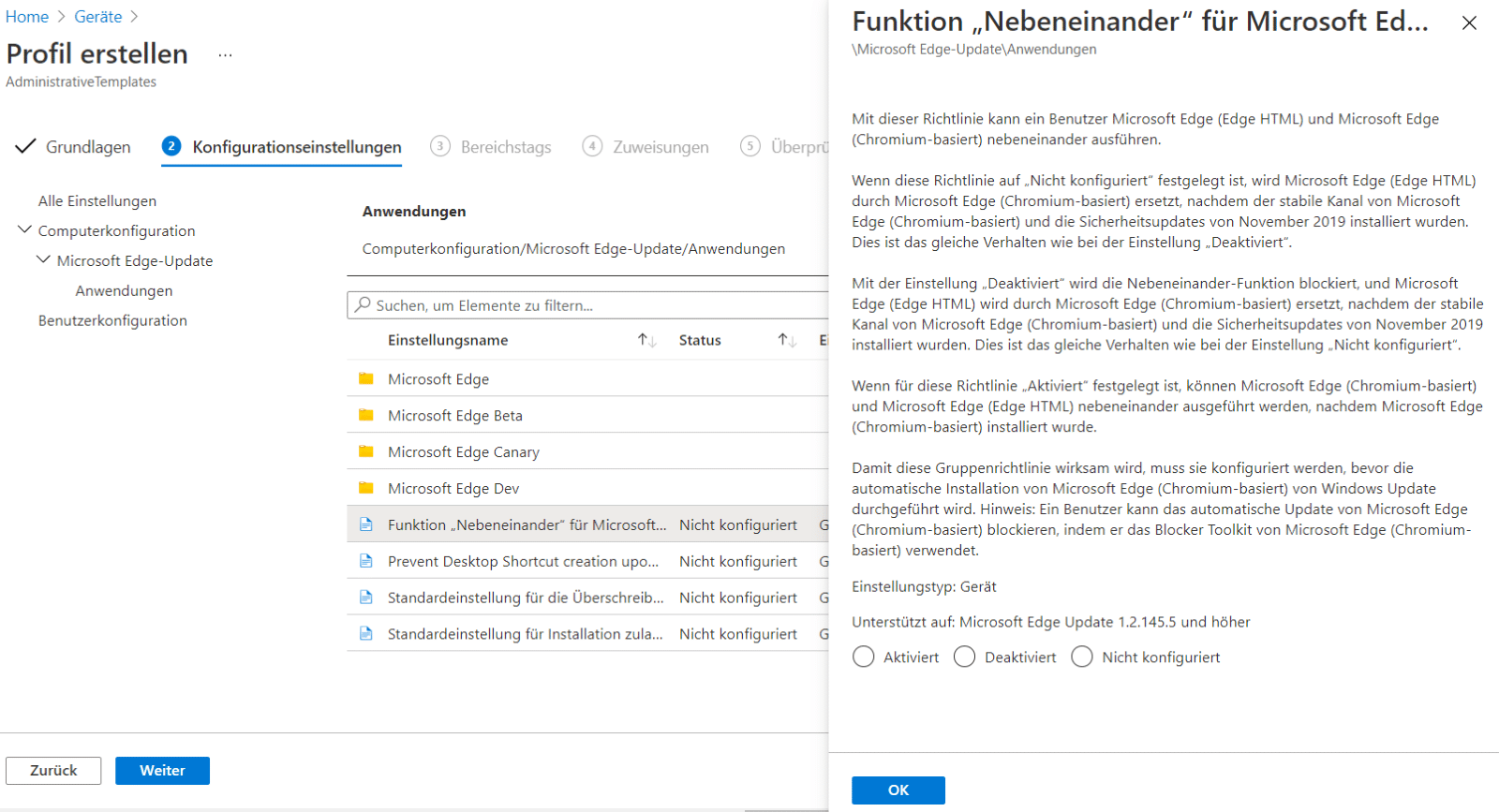 Konformitätsrichtlinien Endpoint Vorlage