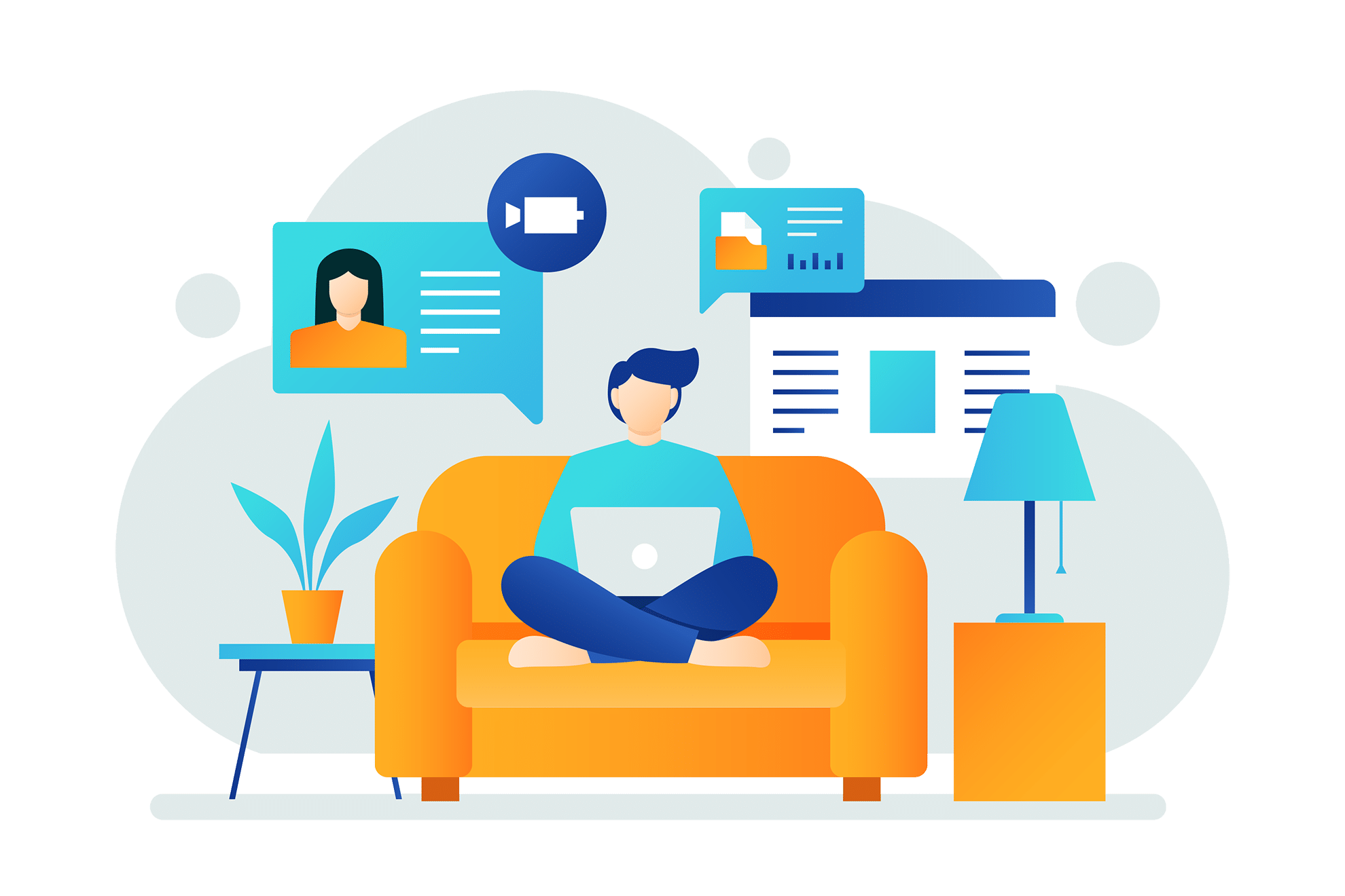 Arbeit von der Couch aus mit Microsoft 365