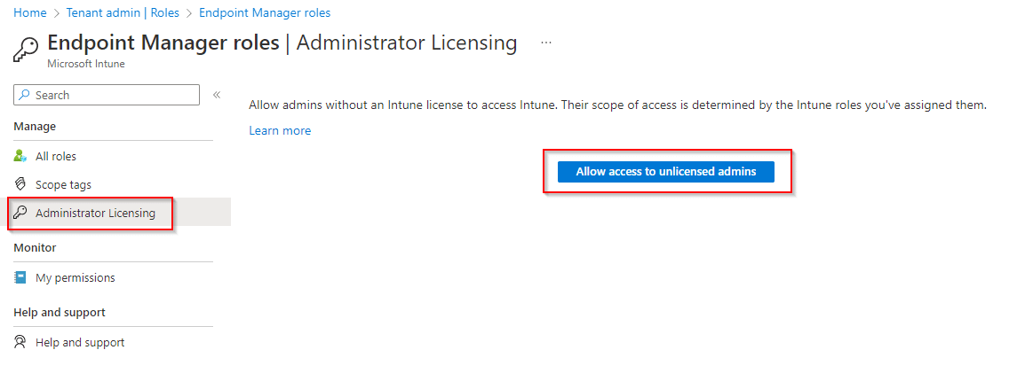 Intune-Admin-Access