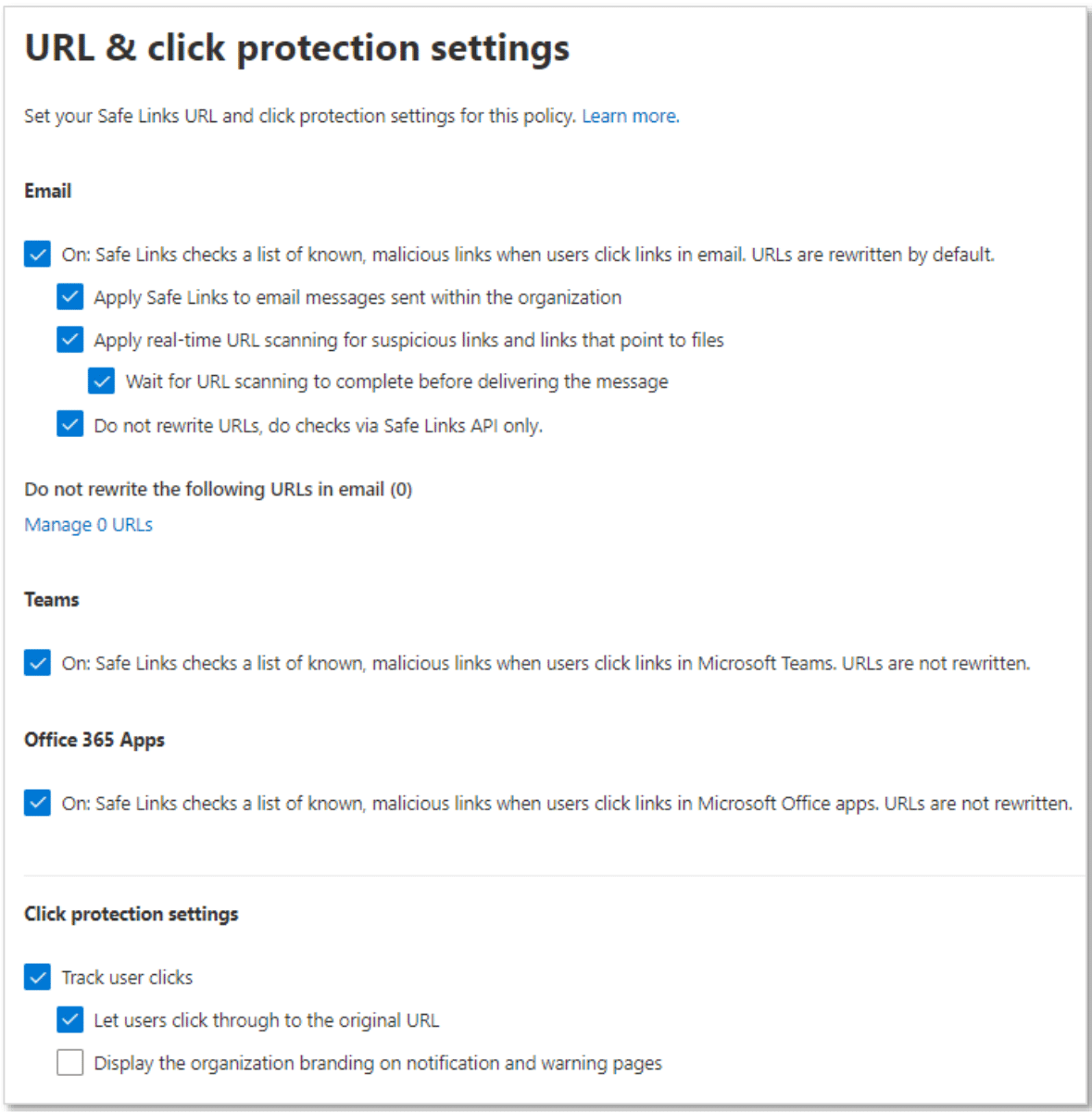 Microsoft-Defender-for-Office365-Safe-Links-Konfiguration