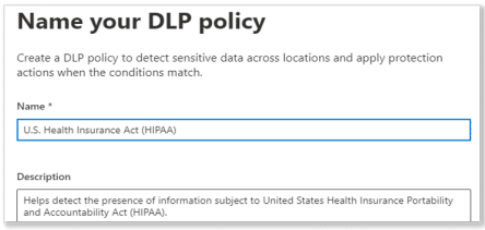 Name-DLPPolicy Microsoft 365: Data Loss Prevention
