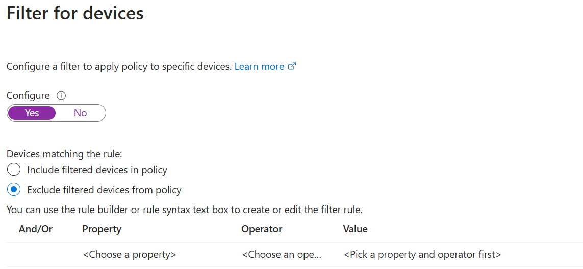 Microsoft MFA Bypass Create Policy Conditions Filter for devices
