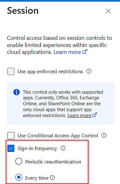 Session controls