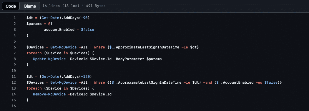PowerShell Script Stale Devices PowerShell Script Stale Devices