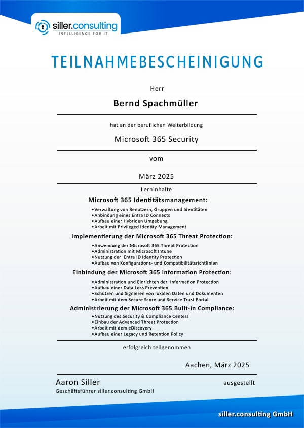 beispiel-teilnehmer-zertifikat Beispiel - Teilnehmerzertifikat - Workshop - Schulung - M365