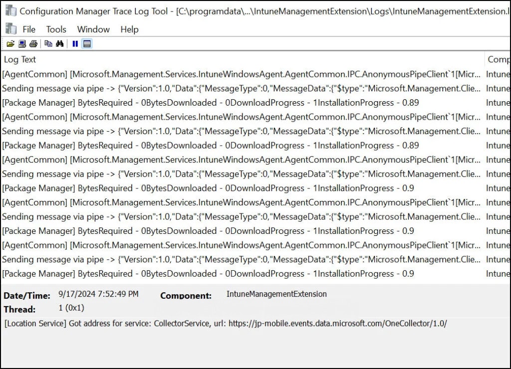 Intune Filter Log location