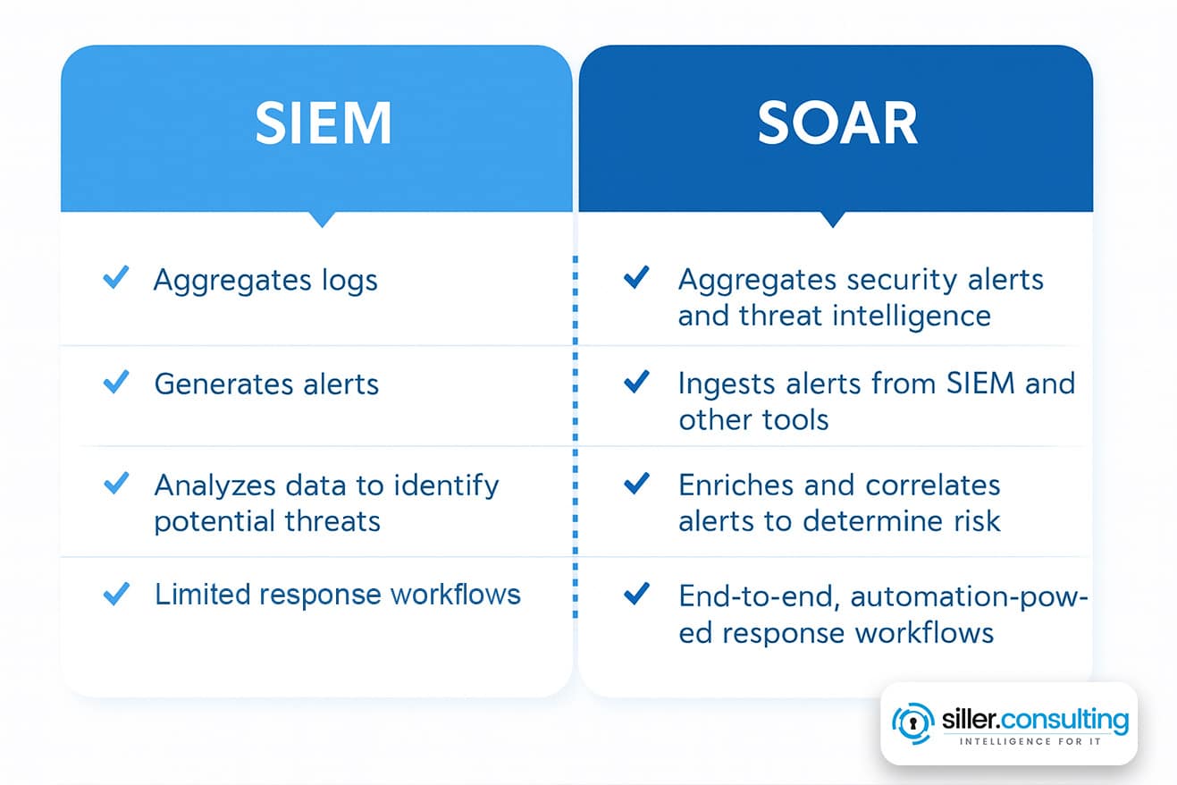 Gegenüberstellung Microsoft Defender XDR SIEM vs SOAR