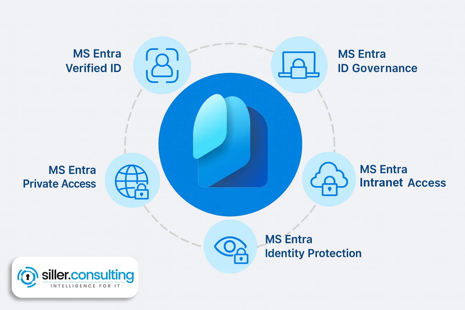 Siller Infografik zu Entra Suite Overview