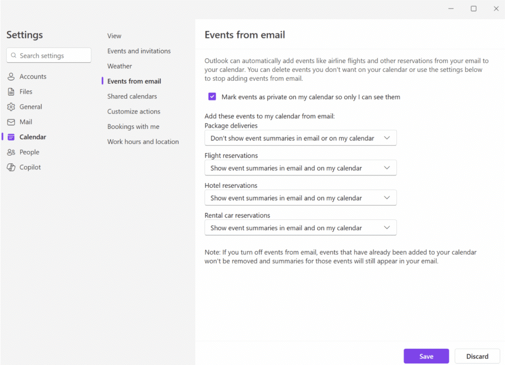 Ereignisse E-Mails Outlook
