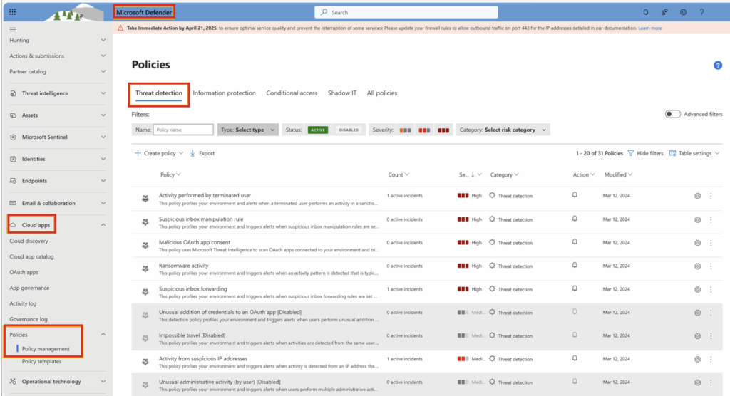 Microsoft Defender for Cloud Apps Verbesserung der Funktionen zum Schutz vor Bedrohungen