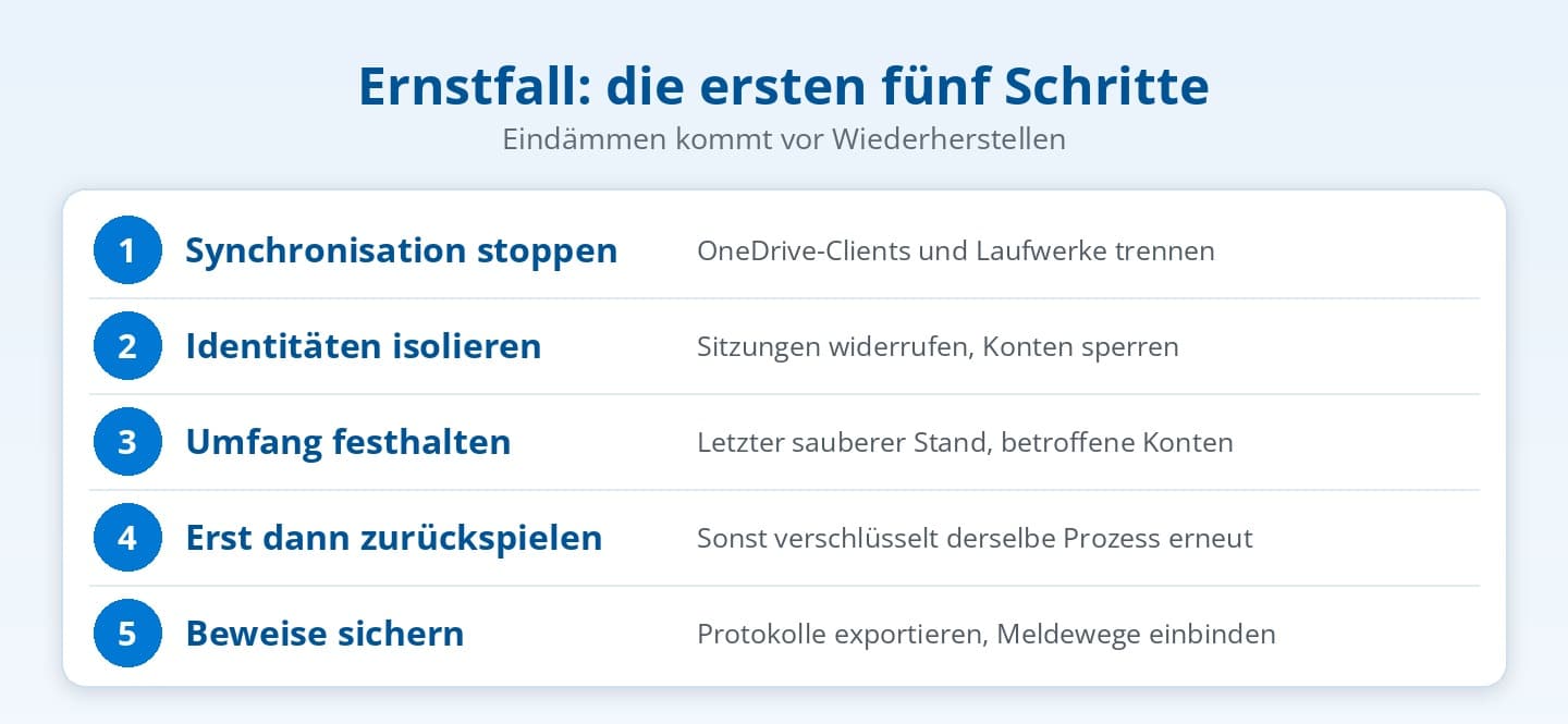 Die ersten fünf Schritte im Ransomware-Ernstfall in Microsoft 365 Die ersten fünf Schritte im Ransomware-Ernstfall in Microsoft 365